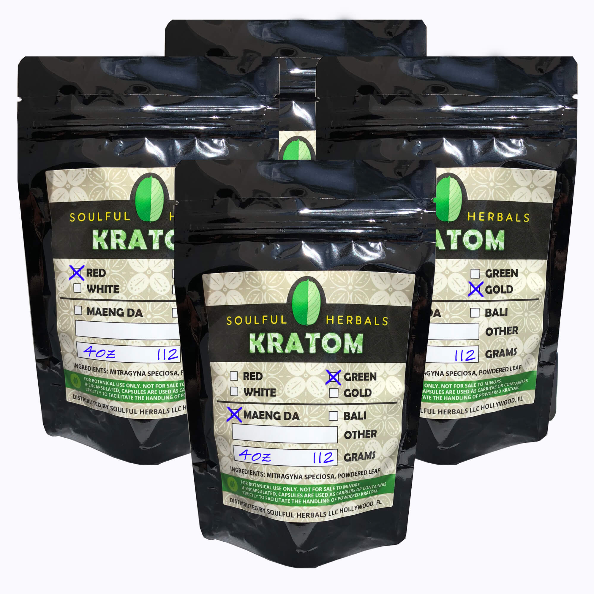 16oz Sampler Split 1 Lb Kratom Powder Soulful Herbals