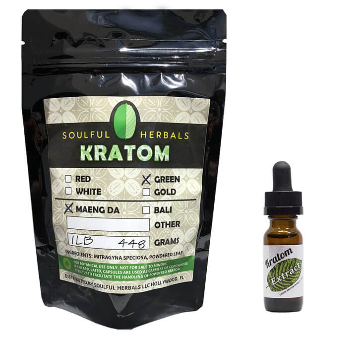 1 Lb Kratom Powder + Liquid Kratom Extract