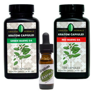 2 x 100ct Kratom Capsules + Liquid Kratom Extract
