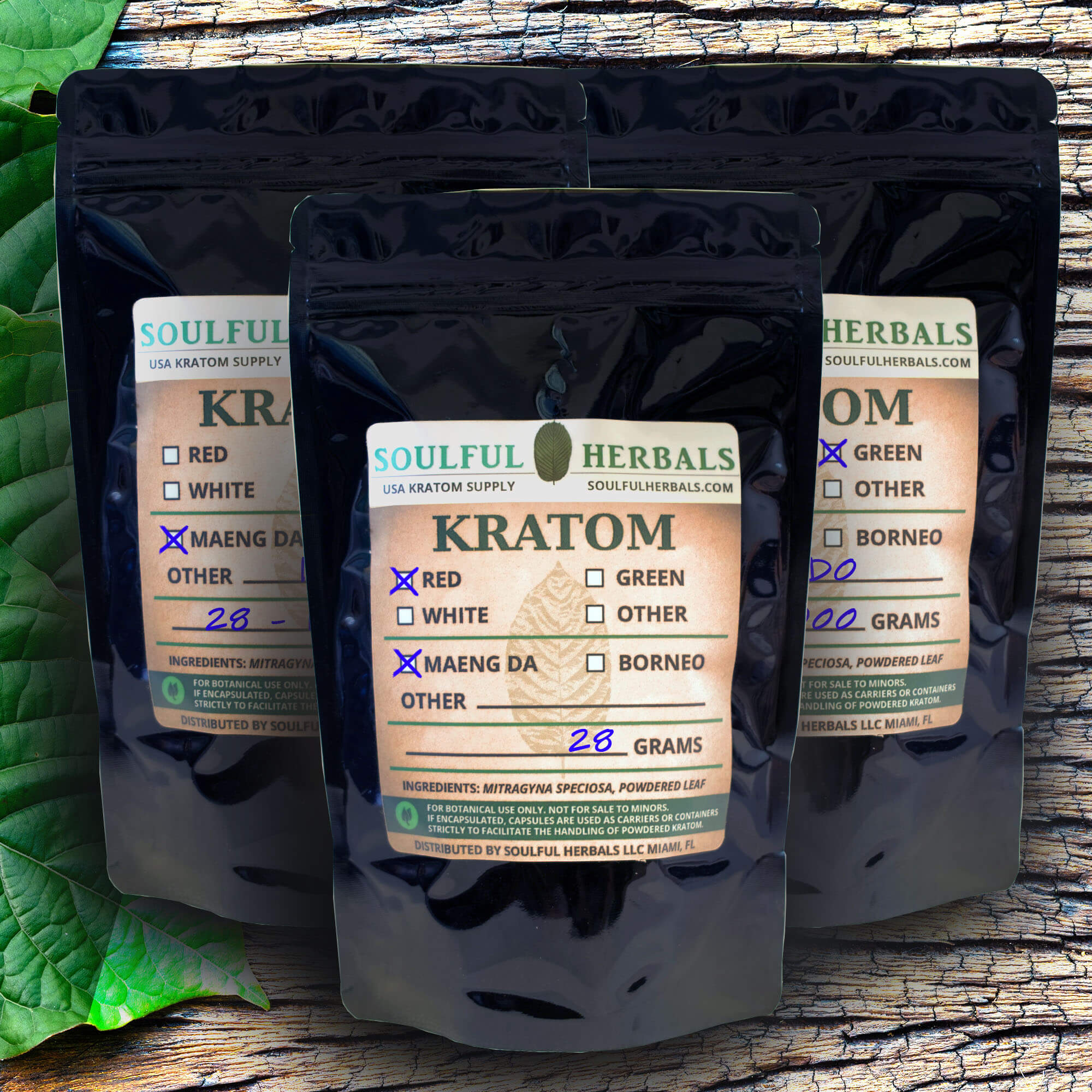 Kratom Powder 4 Strain Sample Pack
