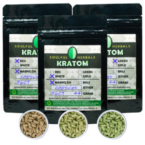 3 x 56 Ct Capsule Kratom Sampler - 56 Ct Capsule of Three Kratom Strains