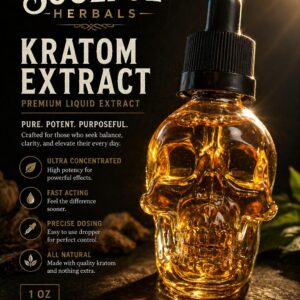 kratom extract skull bottle
